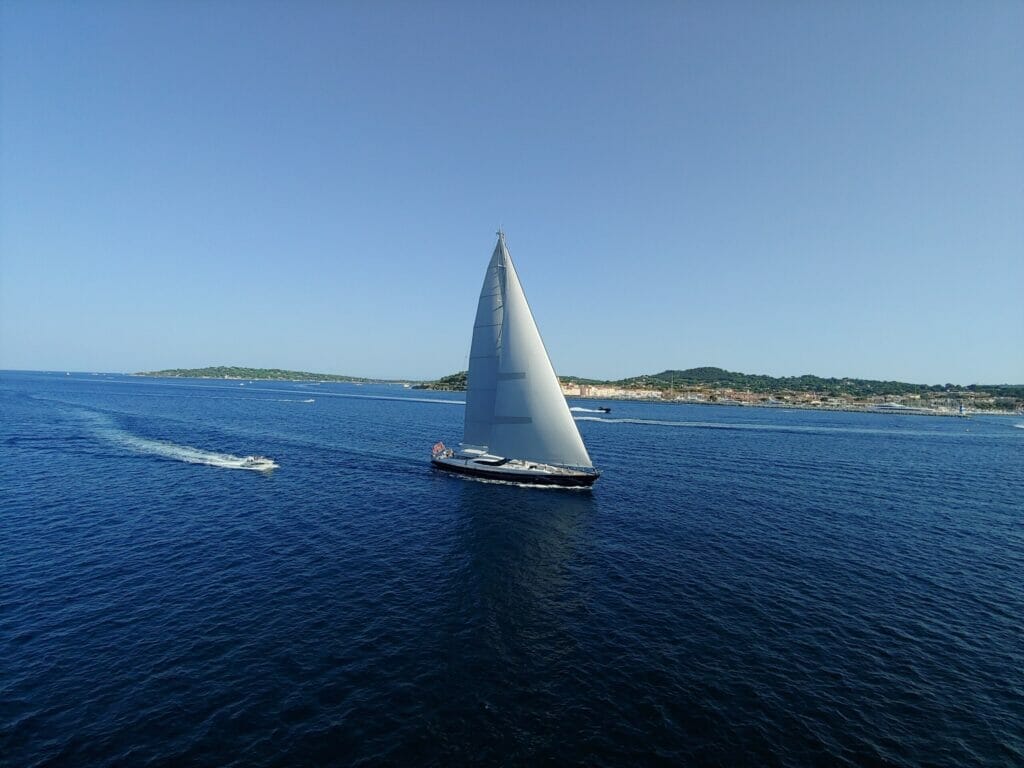 luxurious sailing yacht cruising in the Mediterranean 